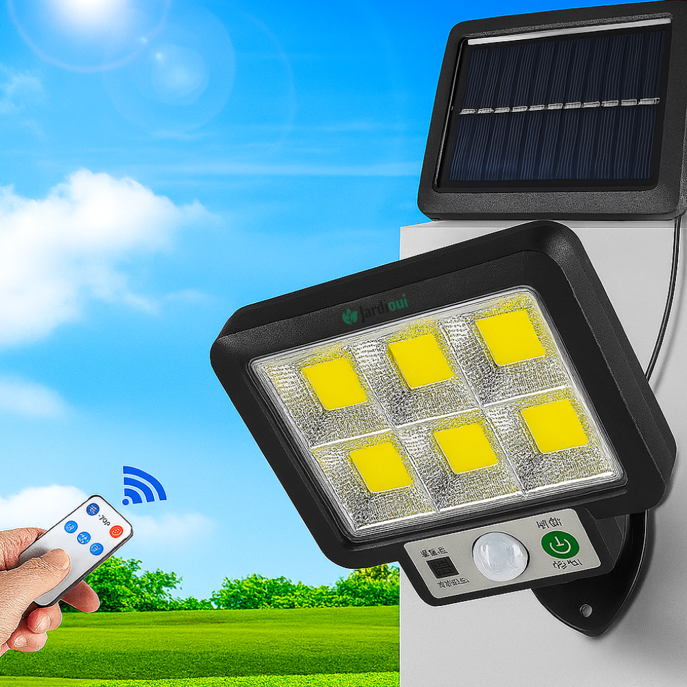 Potente lámpara solar con sensor de movimiento