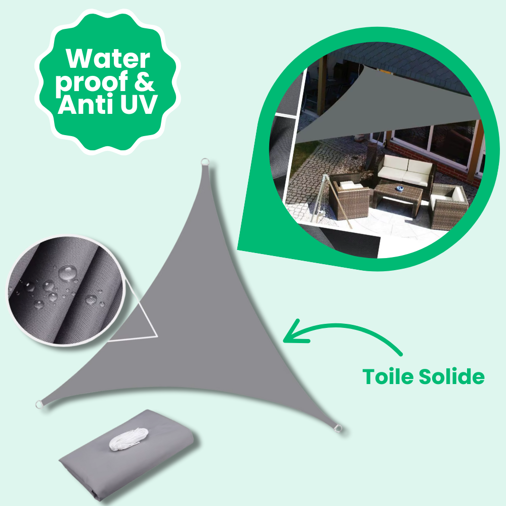 Vela de sombra triangular impermeable