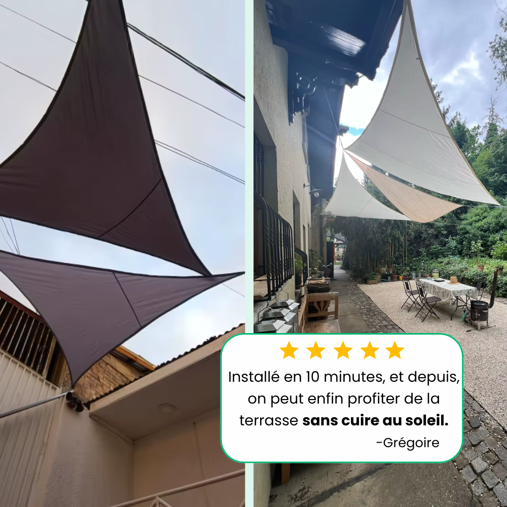 Vela de sombra triangular impermeable