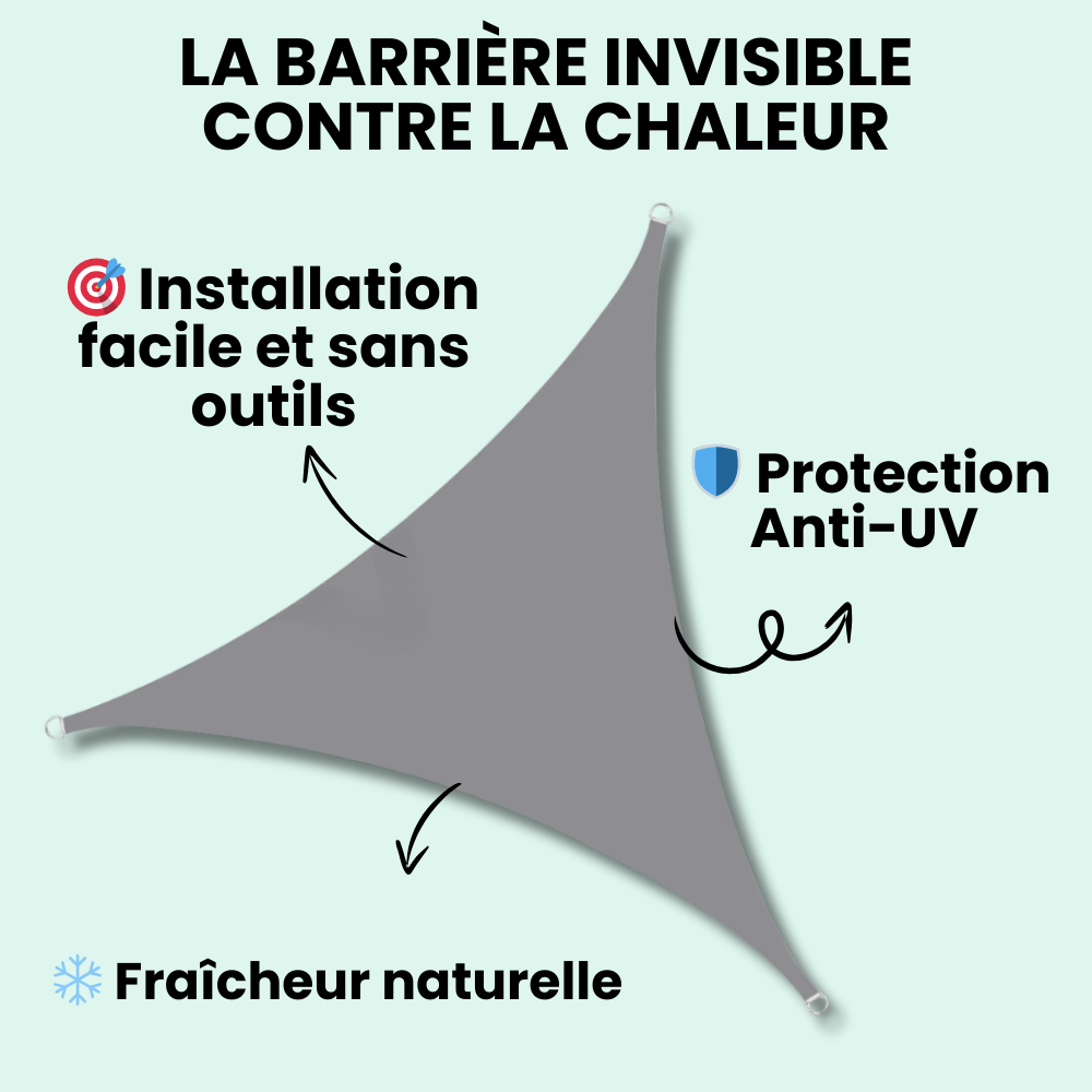 Vela de sombra triangular impermeable