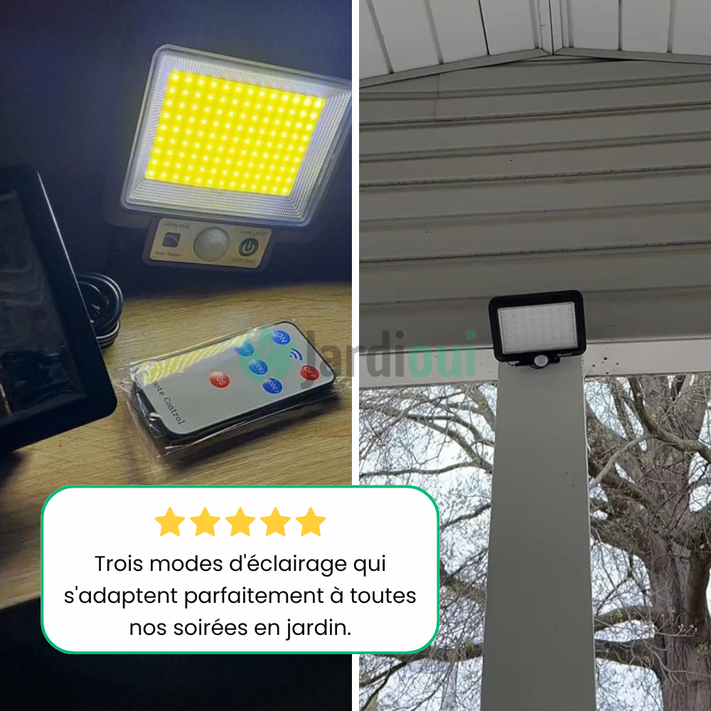 Potente lámpara solar con sensor de movimiento