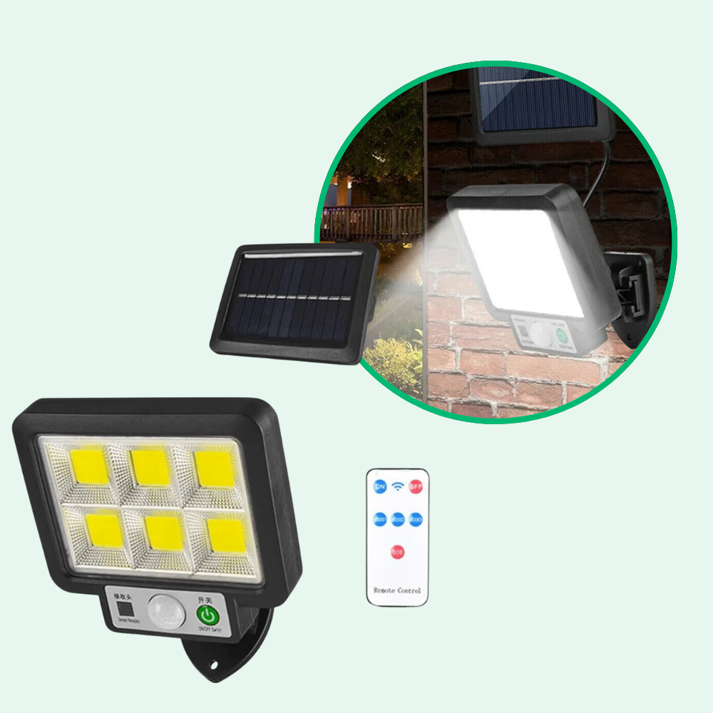 Potente lámpara solar con sensor de movimiento