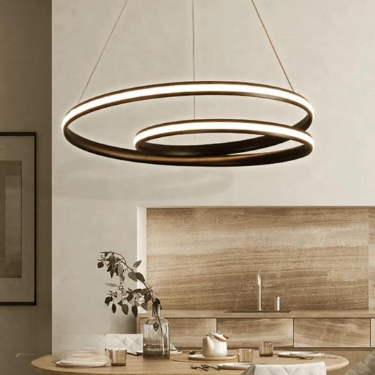 Jardioui Lustre Salon Design Noir Moderne Circulaire