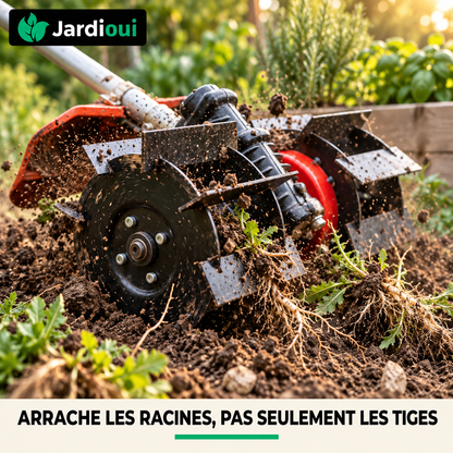 Roue de Désherbage Professionnelle Polyvalente Multi-Terrain - Nettoyez Allées, Bordures et Potagers