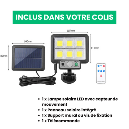 Potente lámpara solar con sensor de movimiento