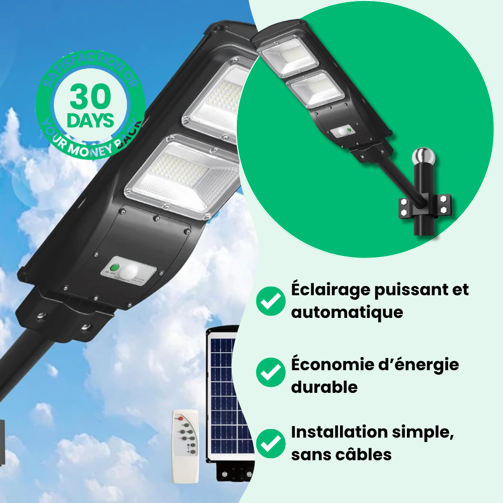 Farola solar para exteriores con sensor de movimiento ultrapotente