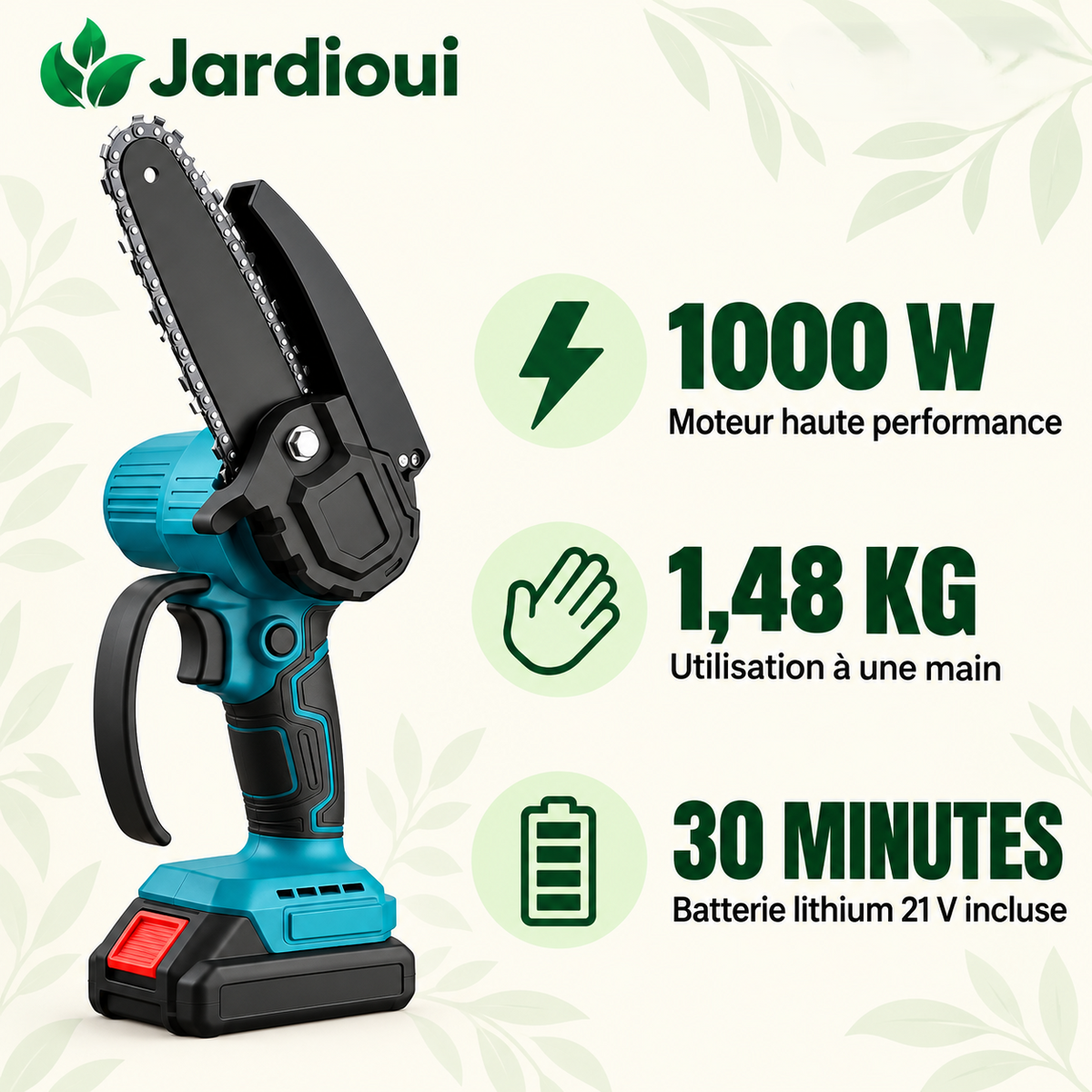Tronçonneuse Électrique Portable – Taillez Branches et Arbustes Sans Effort