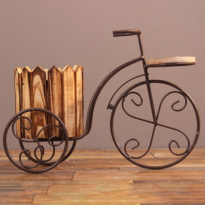 frJardioui Vélo Porte Plante en Bois Vintage