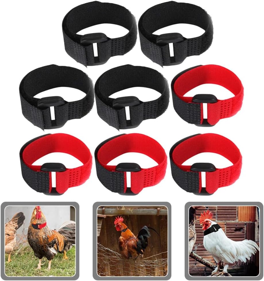 Jardioui 10 Colliers (2.90 €/ pcs) / Rouge Collier Anti-Cri Réglable pour Poulets