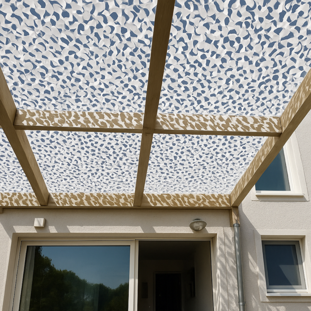 Jardioui 2x2m Voile d'ombrage Camouflage Blanc