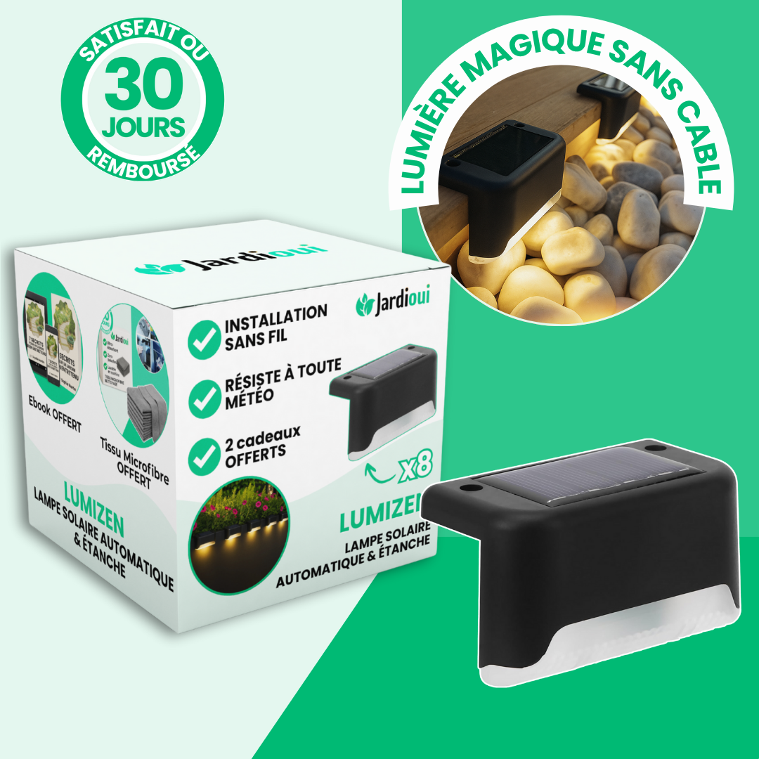 Jardioui 8 Lampes (4.37€/pcs) Lampe Solaire Automatique et Étanche  | LumiZen
