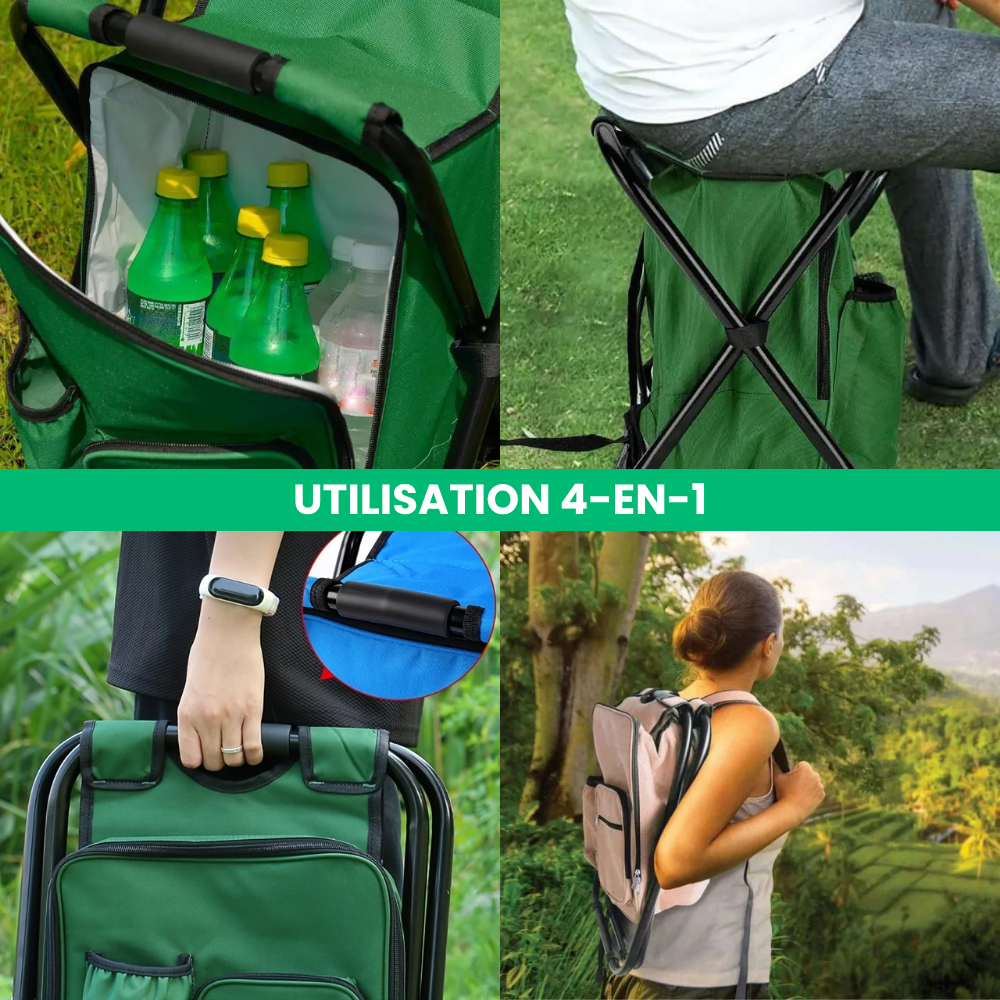 Jardioui Chaise Sac à Dos 3-en-1 Ultime