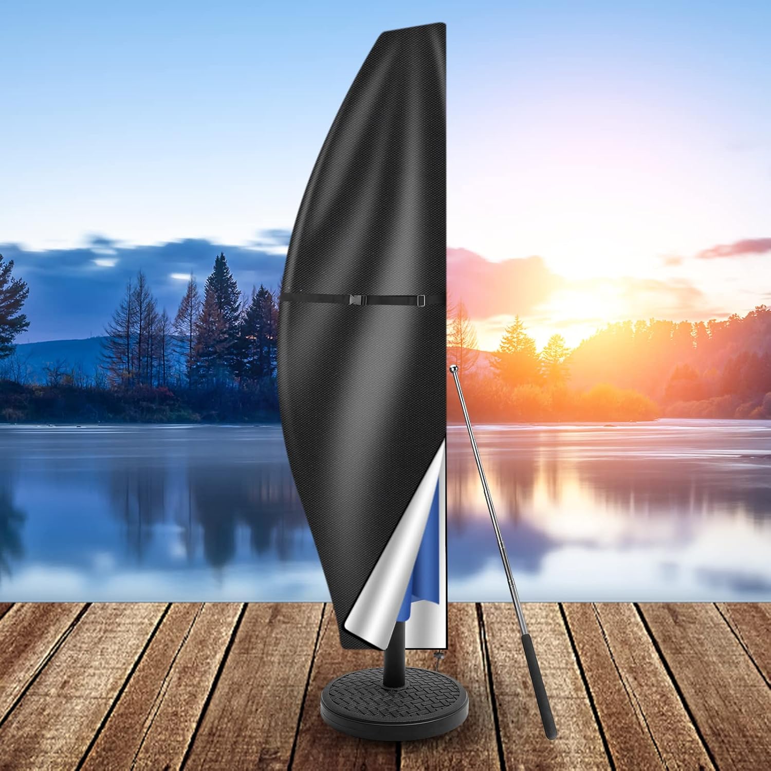 Jardioui Housse Parasol Déporté Etanche