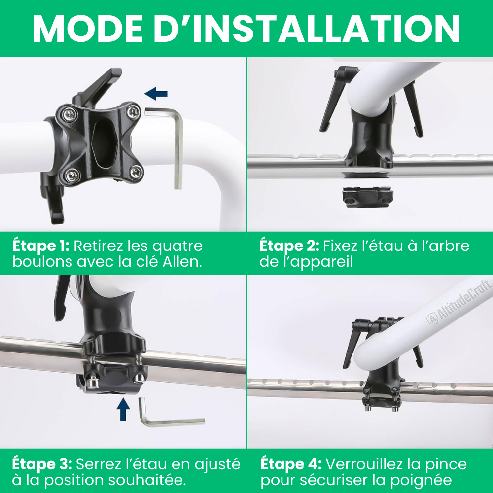 Jardioui Poignée Réglable Universelle pour Débroussailleuse (+1 Sangle Offerte)