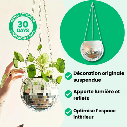 Jardioui Pot de Fleur Boule à Facette Éclatant