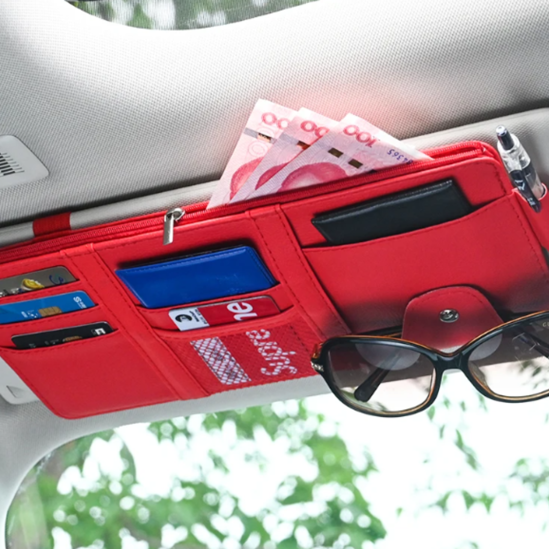 Jardioui Rouge Organisateur Pare-Soleil Pratique