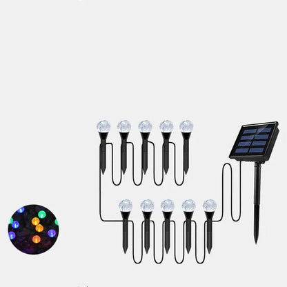 Jardioui Set de 10 Lampes Solaires Effet Bulle pour Jardin