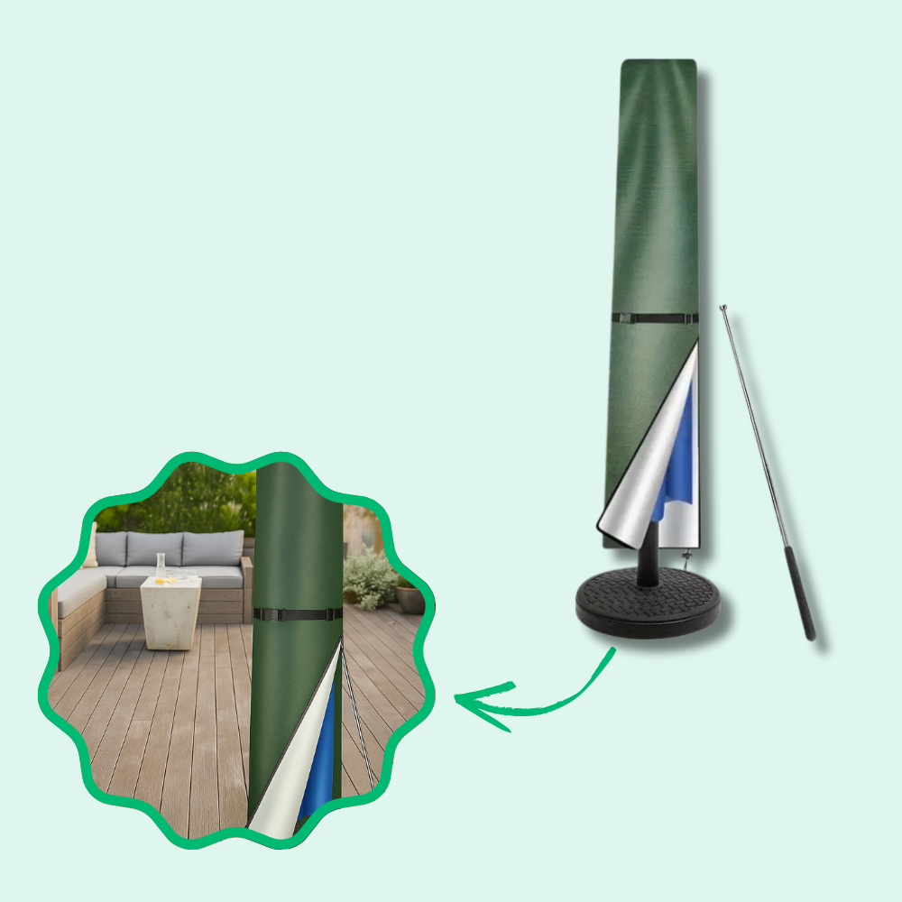 Jardioui Vert / S (170cm - Parasols droits) Housse Protectrice Intégrale Anti-UV pour Parasol