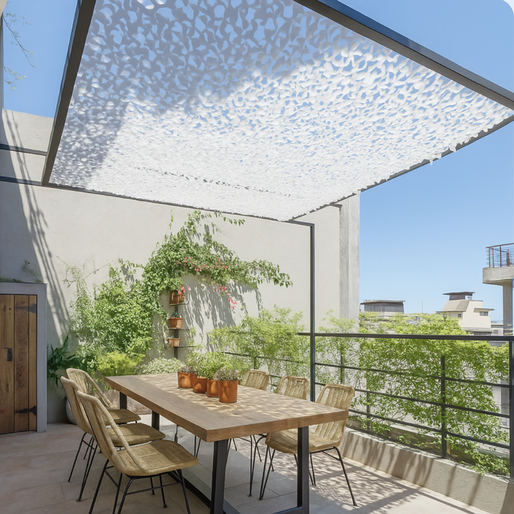 Jardioui Voile d'ombrage Camouflage Blanc